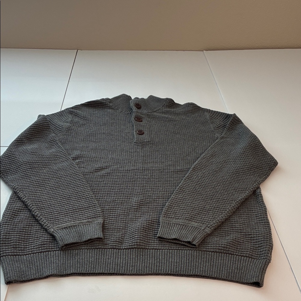 G.H. Bass&Co. Men's Gray Button Up  Sweater